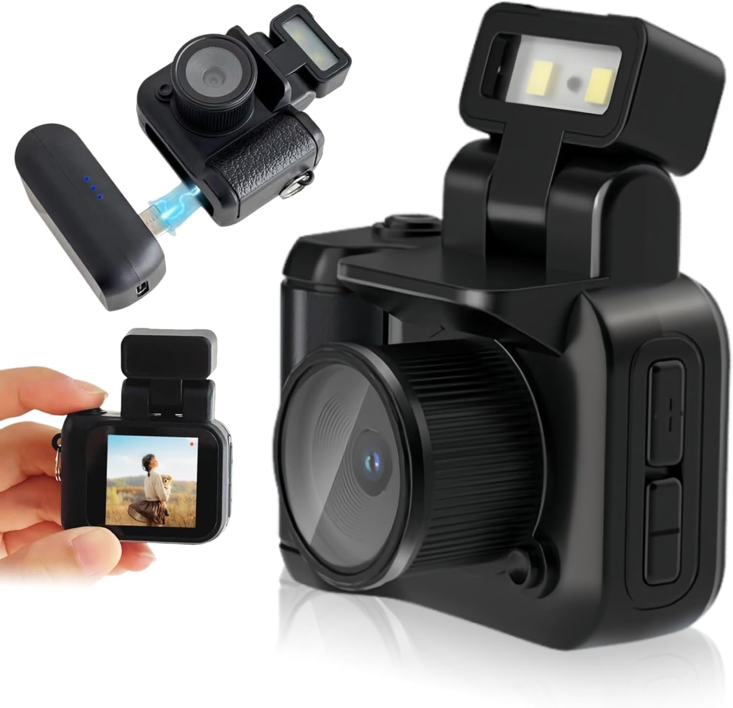 Retroscope Mini Camera,1080p Hd Mini Retro Camera, Tiny Cameras Keychain Compact Vlog Travel Camcorder with Color Screen for Life Recording