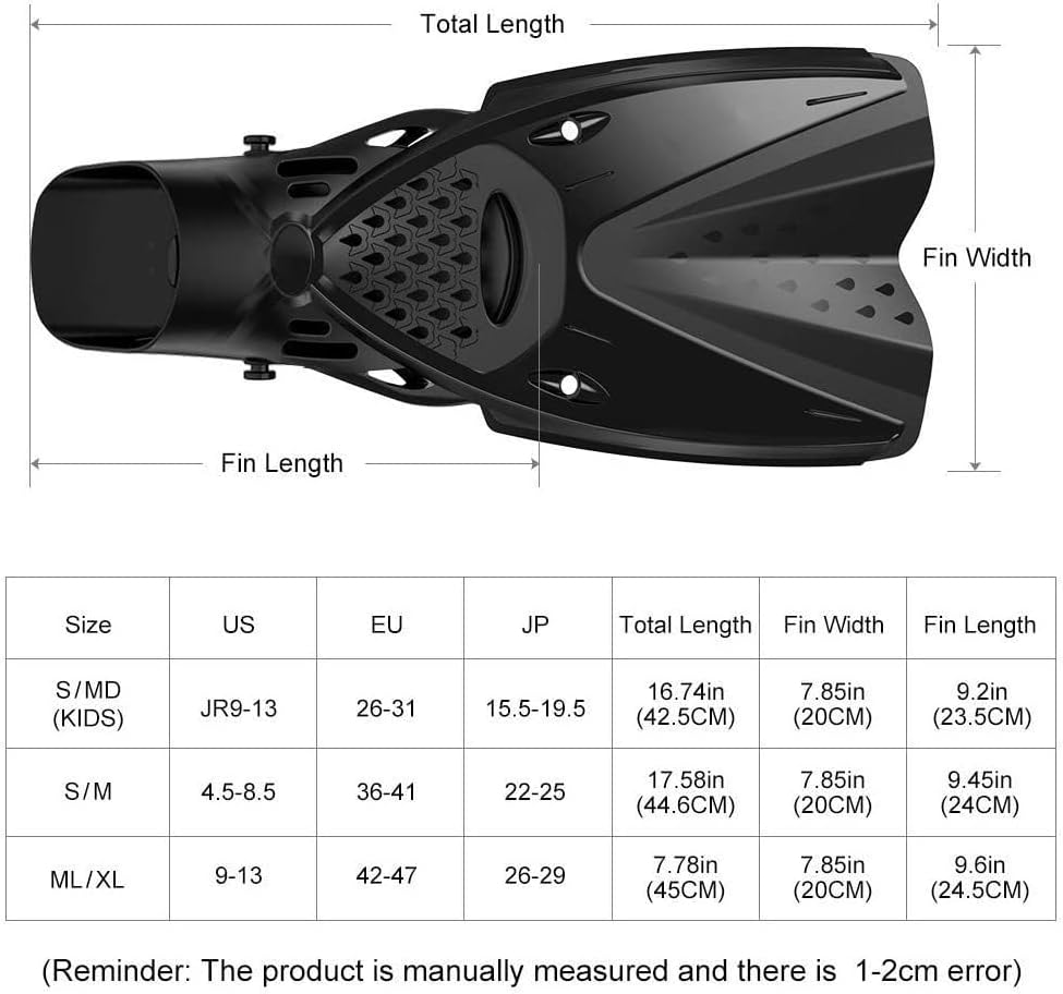 Miniatura 3 de Juego de esnórquel, para adultos con aletas de buceo ajustables, máscara antivaho, vista panorámica, esnórquel y calcetines de buceo, aleta de