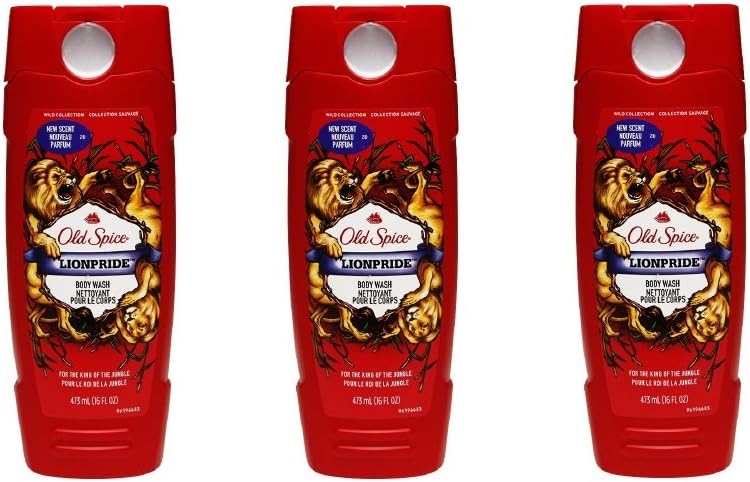 Old Spice Wild Collection Lionpride Scent Body Wash, 16 Oz (Pack of 3)