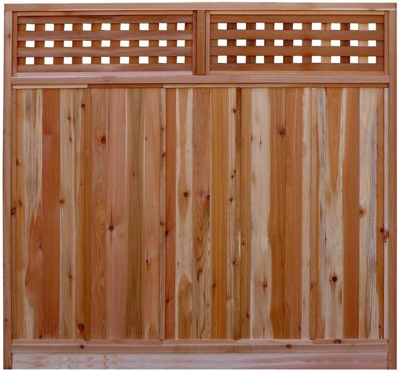 6 ft. H x 6 ft. W Western Red Cedar Checker Lattice Top Fence Panel Kit