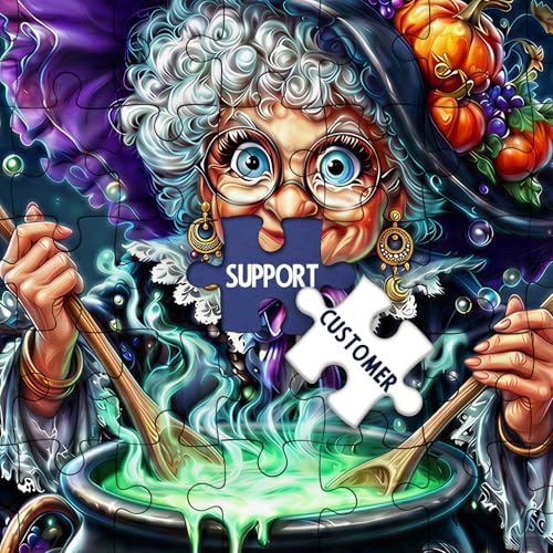 Halloween Magic Witch Puzzles for Adults 1000 Pieces Fun, Colorful Lady Bird Flower Butterfly Animal Art Jigsaw Puzzles, Beautiful Plant Tree Skeleton Fall Grandma Pumpkin Fantasy Puzzle - image 7