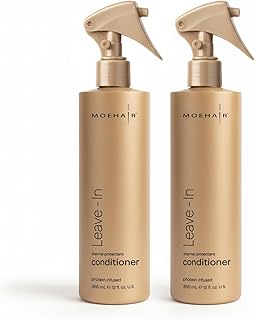 MOEHAIR Leave-in Conditioner (12 Fl. Oz.) | Infused with Proteins and Argan Oil | Curly Hair Detangler Spray For Women & Men | Breakage and Split End Repair | Sulfate and Paraben Free (Pack of 2)