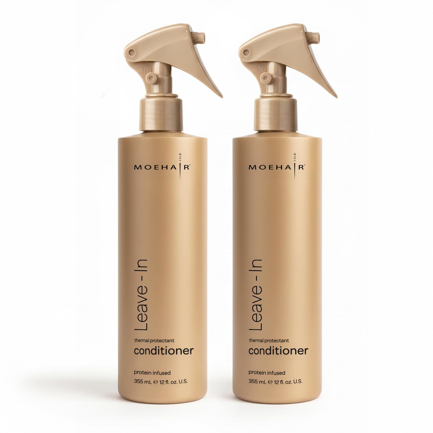 MOEHAIR Leave-in Conditioner (12 Fl. Oz.) | Infused with Proteins and Argan Oil | Curly Hair Detangler Spray For Women & Men | Breakage and Split End Repair | Sulfate and Paraben Free (Pack of 2)