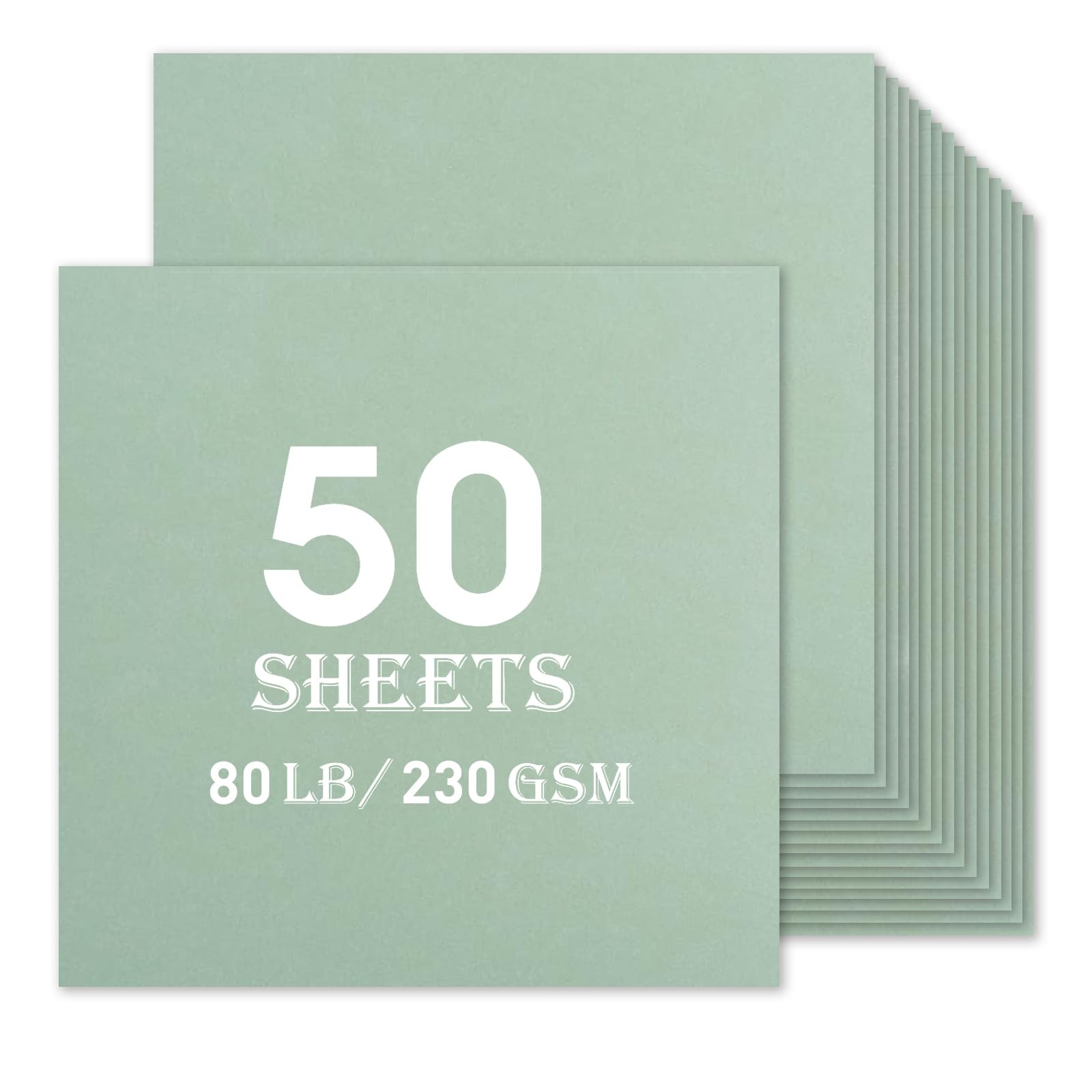 Sage Green Cardstock 50 sheets, 12” x 12” Cardstock Paper Bulk Construction Paper,230GSM Card Stock Printer Paper Scrapbooking Supplies for Diy Crafts