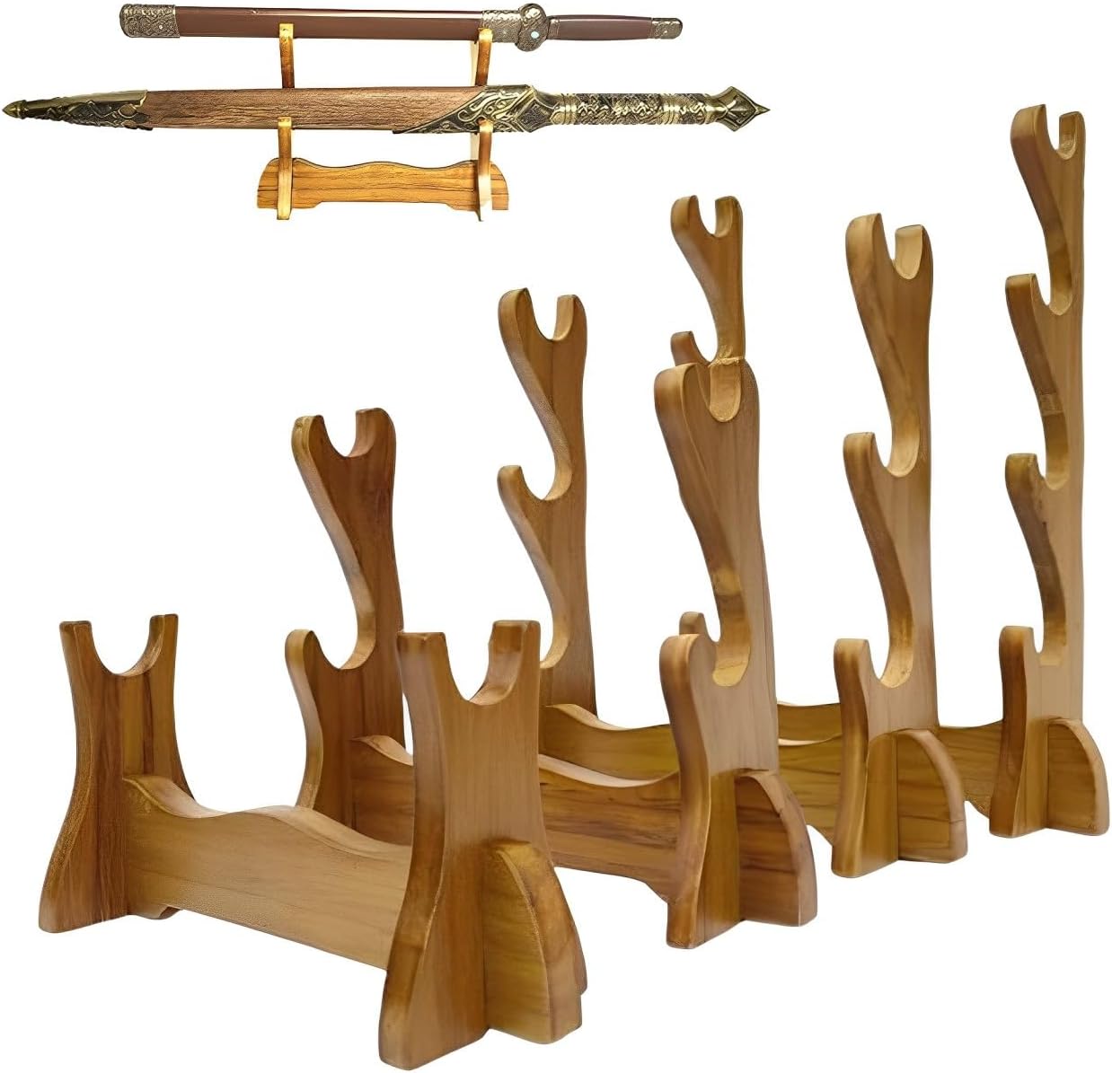 刀掛け 木製 3本掛け 日本刀 模造刀 武具 【公式通販】