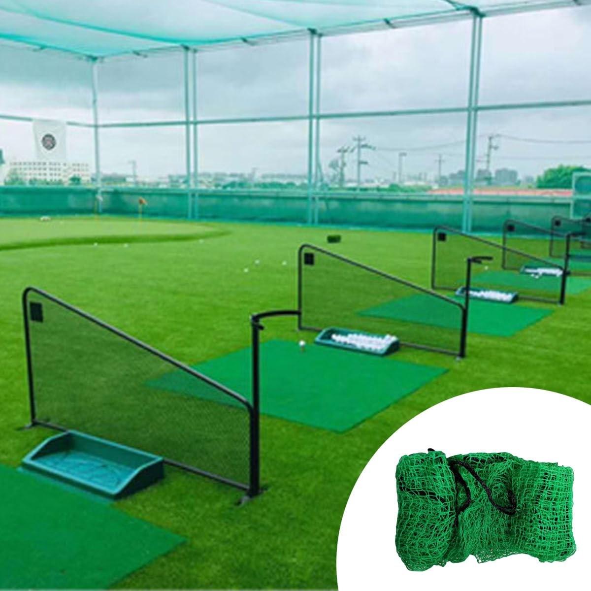 Siatka do ćwiczeń golfowych, wytrzymała siatka, lina sportowa, bariera, siatka treningowa, akcesoria do ćwiczeń golfowych, 3x3 metry (zielona)