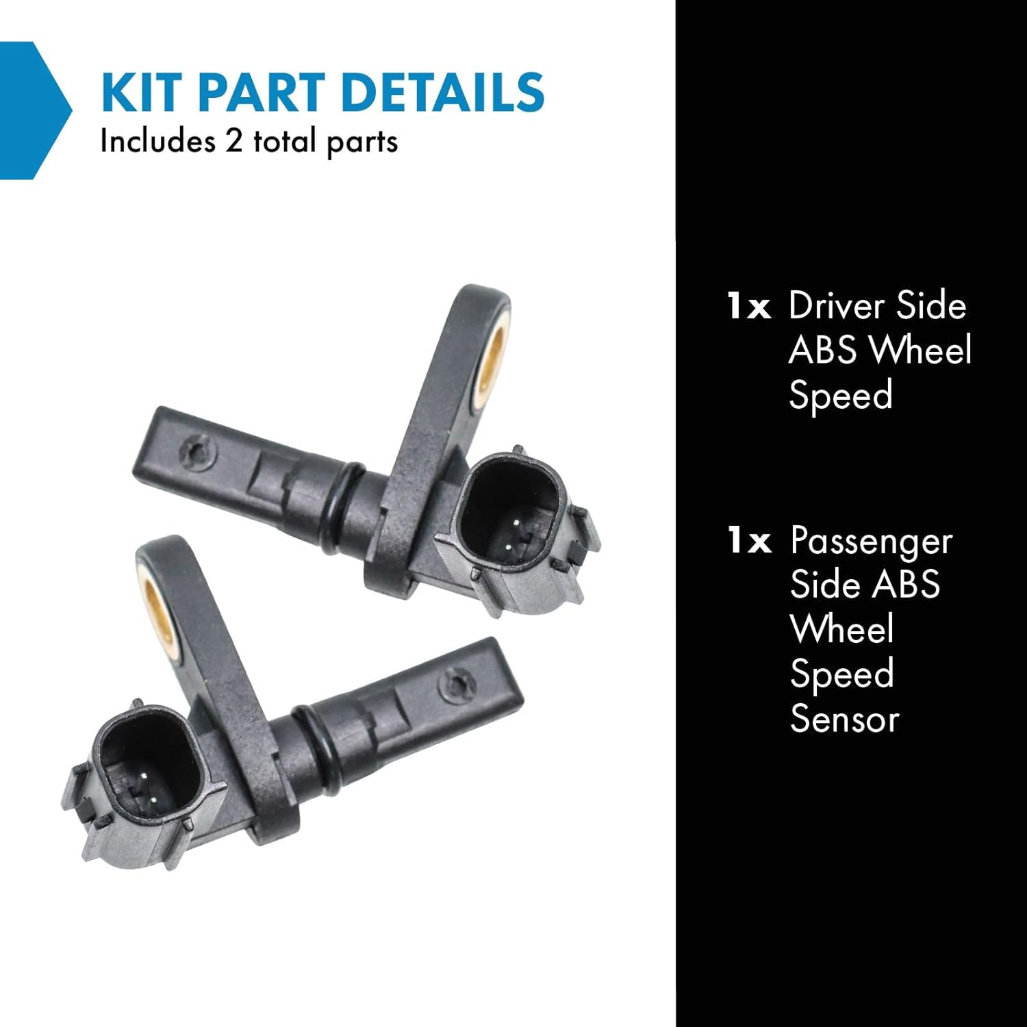 TRQ Driver & Passenger Side ABS Wheel Speed Sensor Set Compatible with 2008-2017 Toyota Sequoia 2007-2017 Tundra