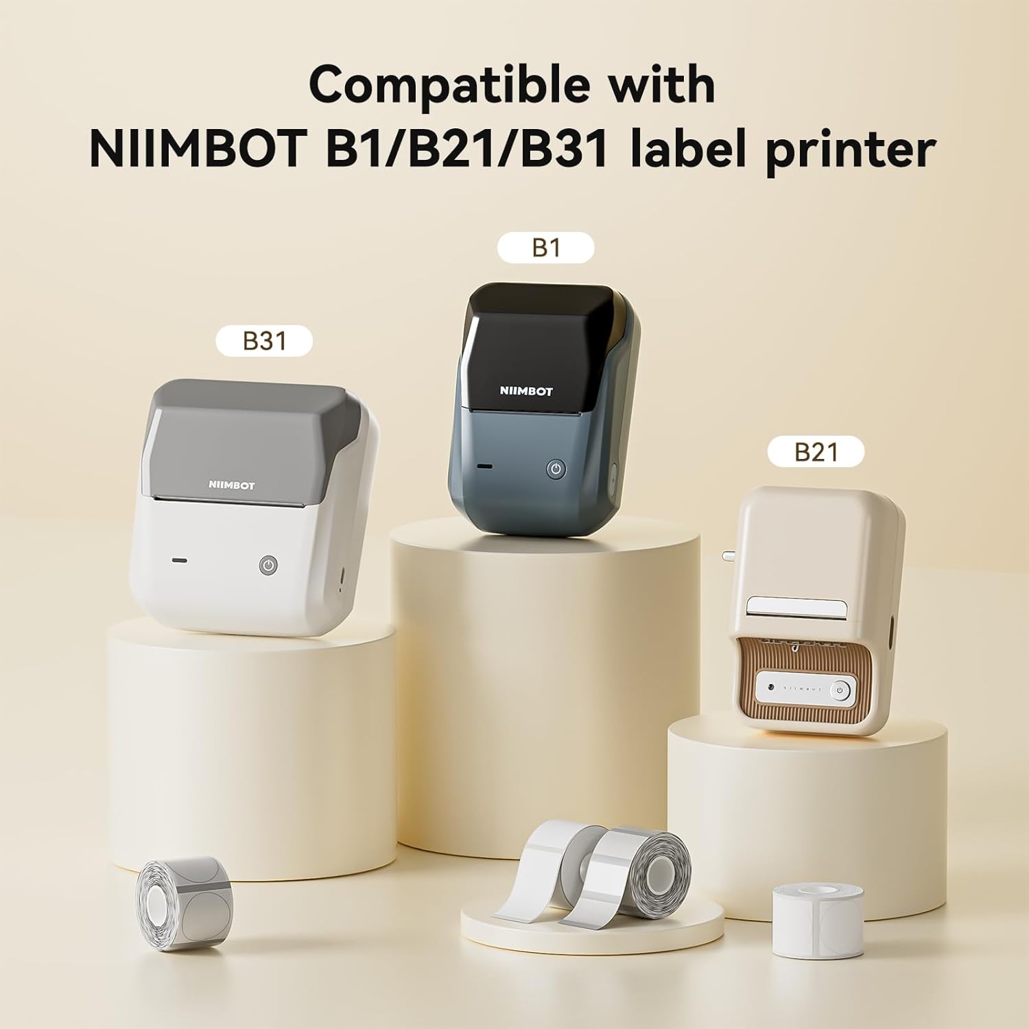 NIIMBOT Labels 3 Rolls Set for B1/B21/B31 Sticker Printer, 34x34mm (1.34'' x 1.34'') 200 Labels/Roll, Refill Labeling Tape for Home School Office Small Business (Colorful) - Image 5