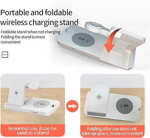 Miniatura 6 de Cargador inalámbrico, estación de carga inalámbrica 4 en 1, soporte de cargador inalámbrico rápido para iPhone 15 14 13 12 11 Pro Max XR XS 8 Plus,