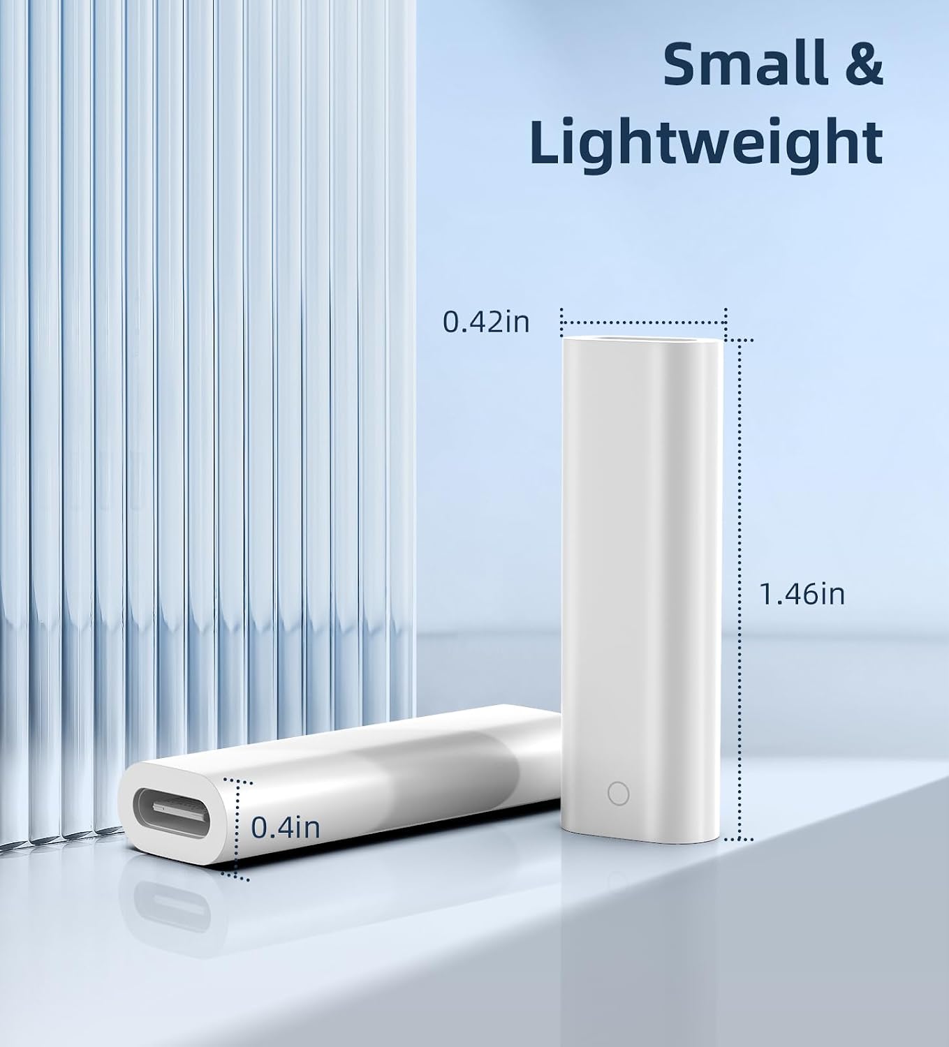 TiMOVO USB C Pencil Charger Adapter for Apple Pencil 1st Gen, Lighting to USB C Charger Connector, Charging Adapter for Apple Pen Supports Bluetooth Pairing with iPad 10th/11th Gen A16 2025, White