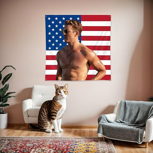 Miniatura 3 de ENMOON Miles US Flag Teller Tapiz de 3 x 3 pies, tapiz para colgar en la pared, sala de estar, dormitorio, decoración estética