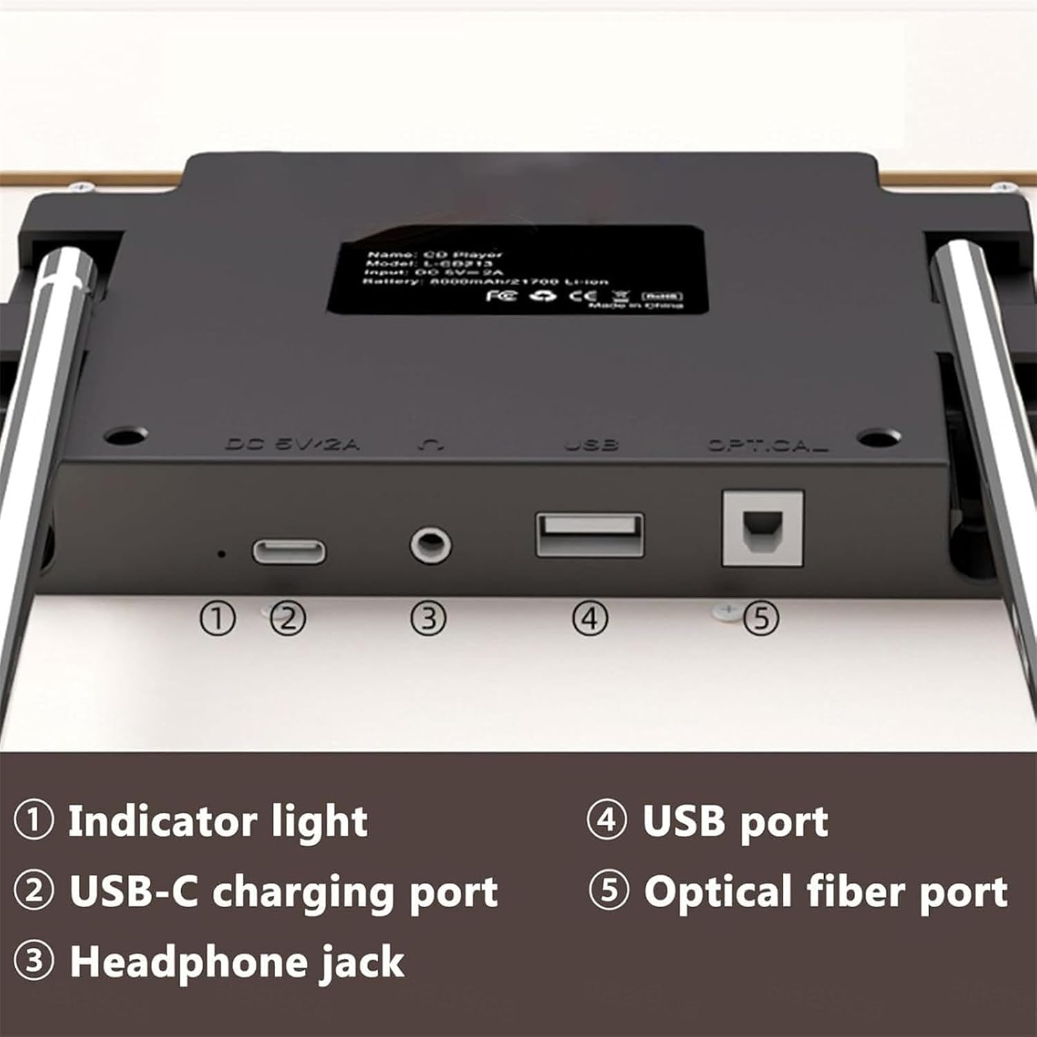 Wall Mountable CD Player, Music Frame Cd Player, Include CD, USB, FM, Two-Way Bluetooth 5.1, and AUX Modes, for Home/Corridor/Office/Wall Decor,Black