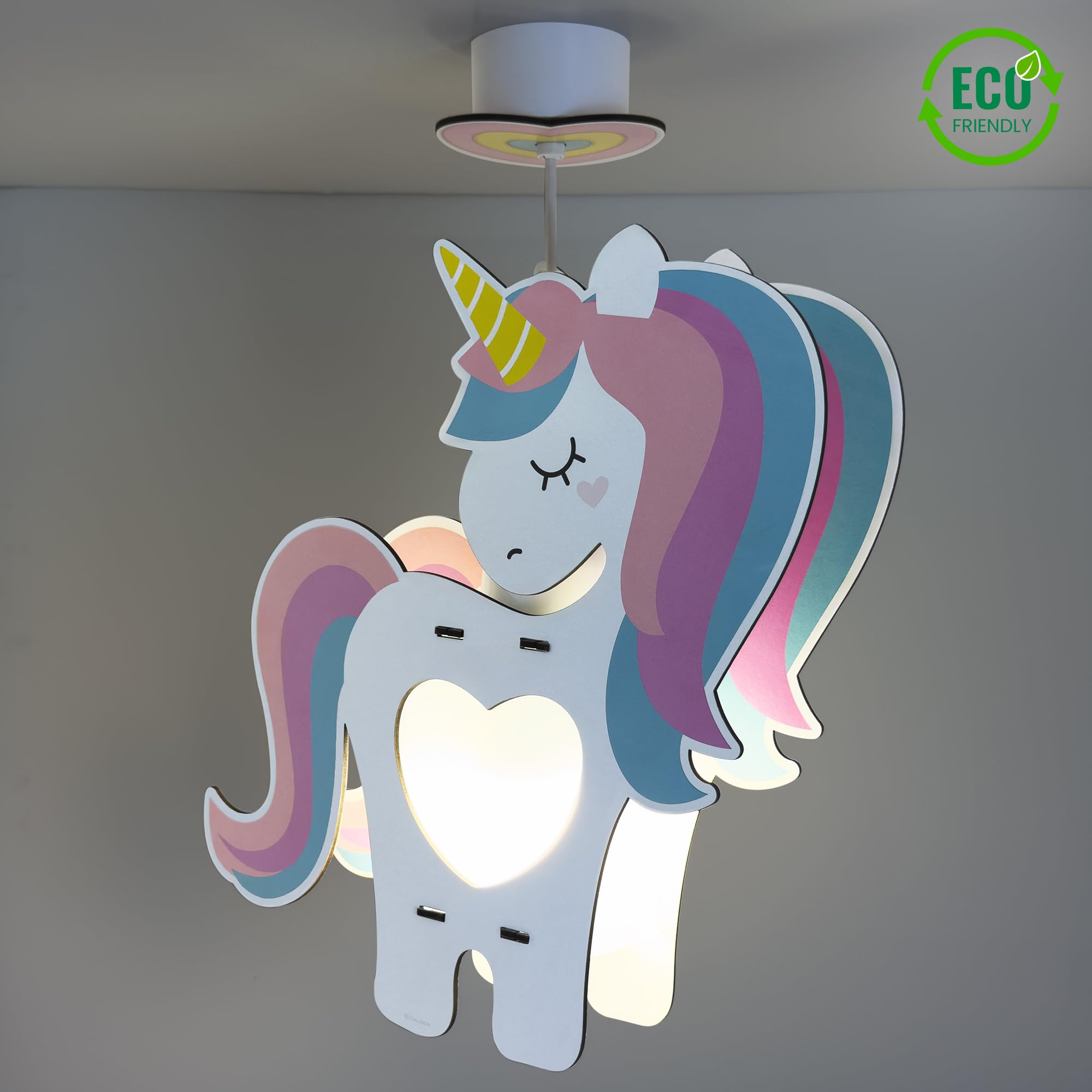 Dalber Lámpara De Techo Colgante Infantil Unicornio