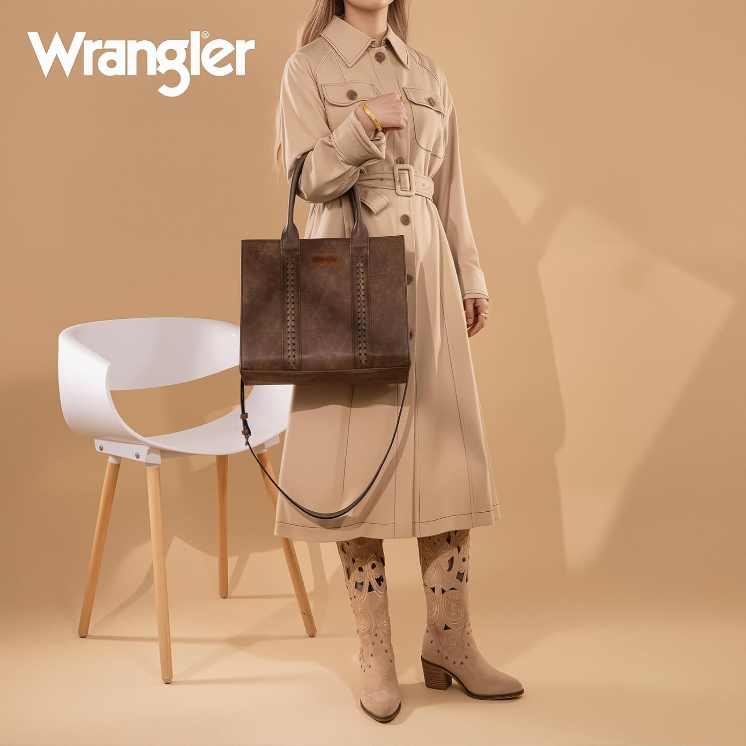 Montana West × Wrangler Tote Bags Purses for Women Work Top-Handle Handbags with Strap