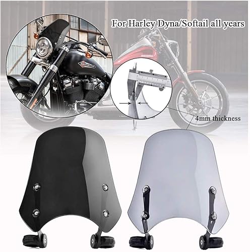 Miniatura 3 de Parabrisas para motocicleta, deflectores de viento, protector de visera con soporte universal para Ha-rley Dyna Iron 883 Softail Sportster 883