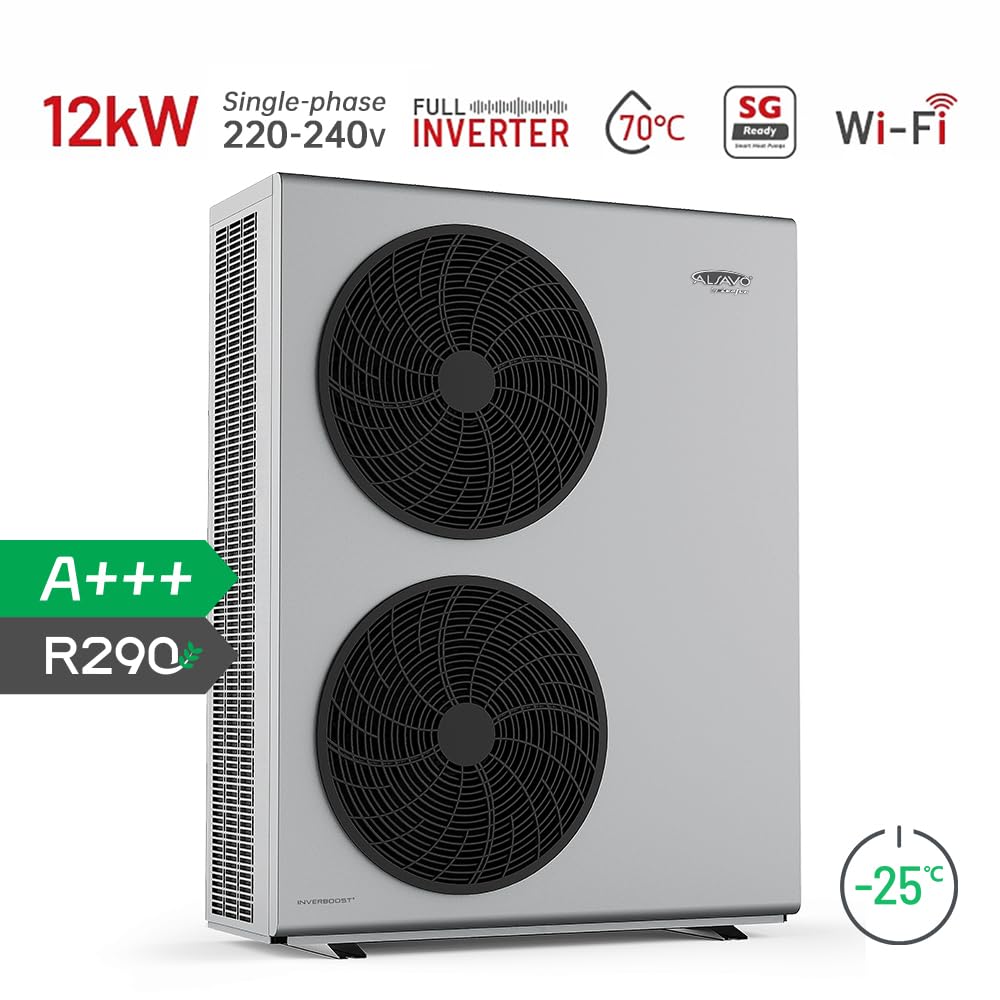 Bomba de Calor Aire-Agua Monobloque INVERBOOST HEAT R290 12 kW, Monofásica con Doble Ventilador, Clase Energética A+++, Calefacción, Refrigeración y Agua Caliente Sanitaria