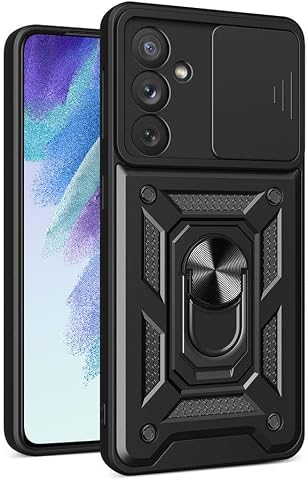 Zore Galaxy ile uyumlu A54 Kılıf Magnetik Standlı Kamera Korumalı Zore Sürgülü Vega Kapak Siyah