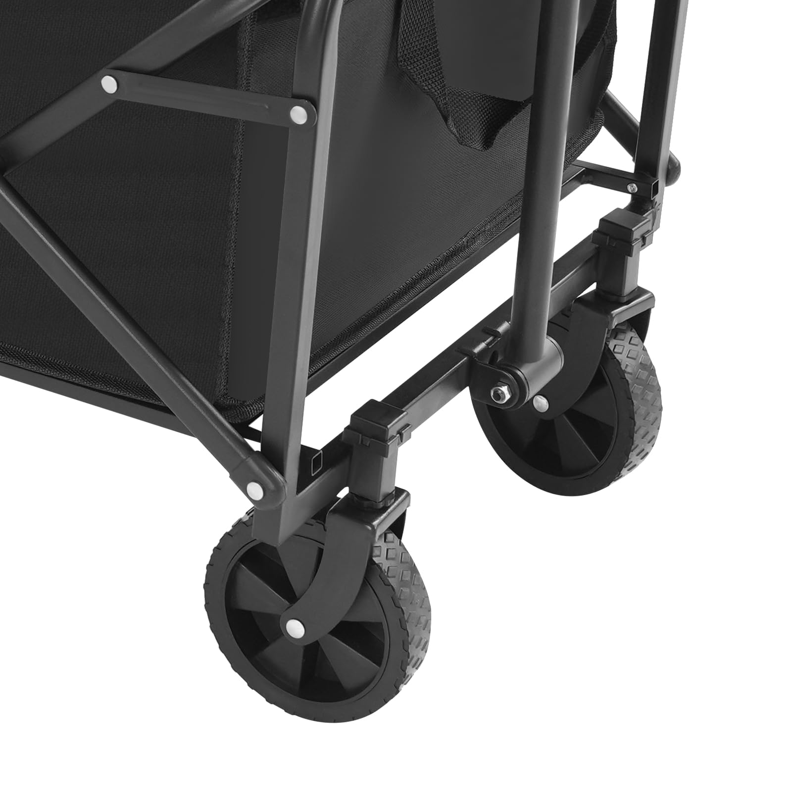 Carro de mano plegable pequeño carrito de mano ruedas todoterreno con mango ajustable, antideslumbrante con protección UV, carrito de playa para playa, jardín, camping, compras