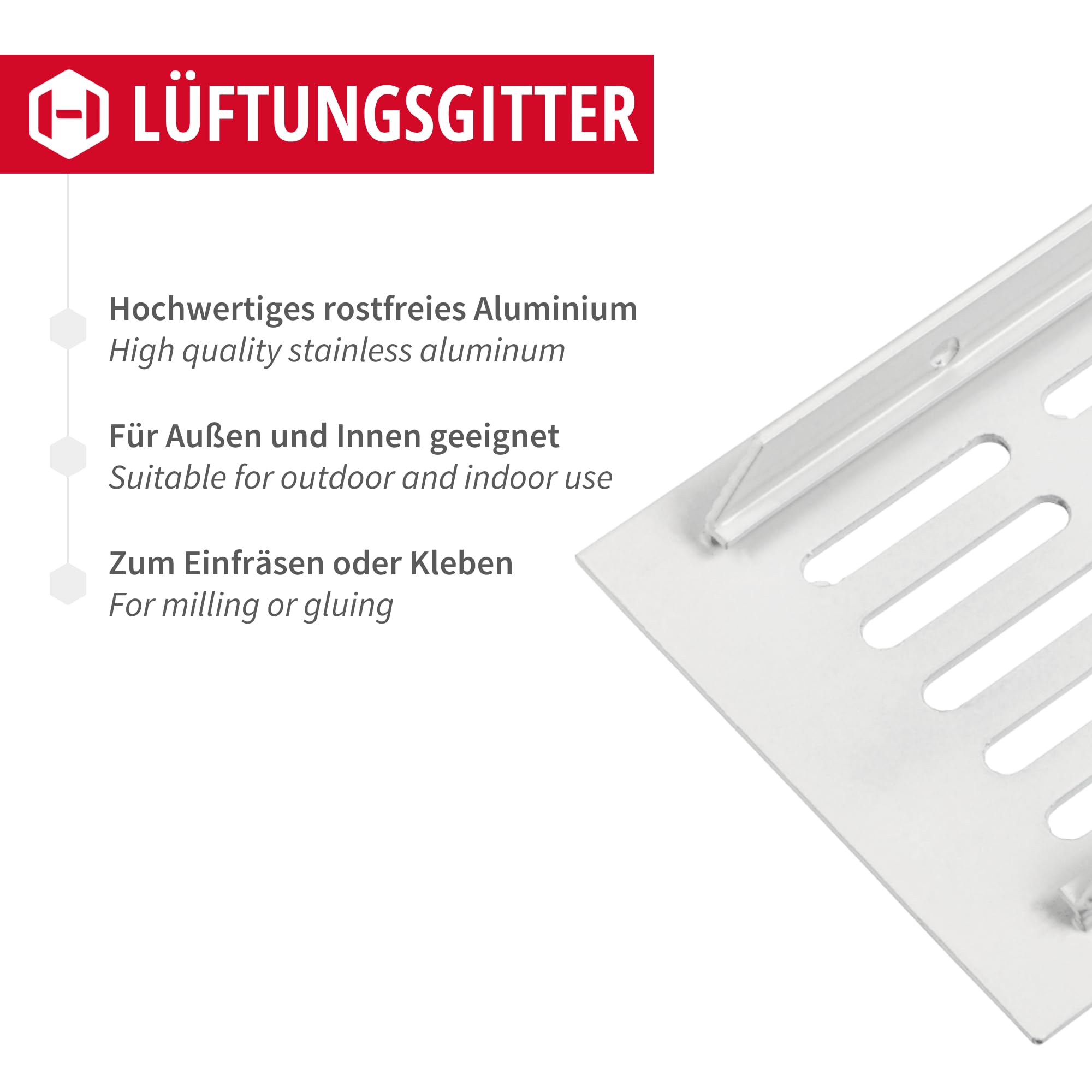 Griglia Ventilazione In Alluminio 300x80mm - Per Porte, Riscaldamento, Mobili - Foto 11