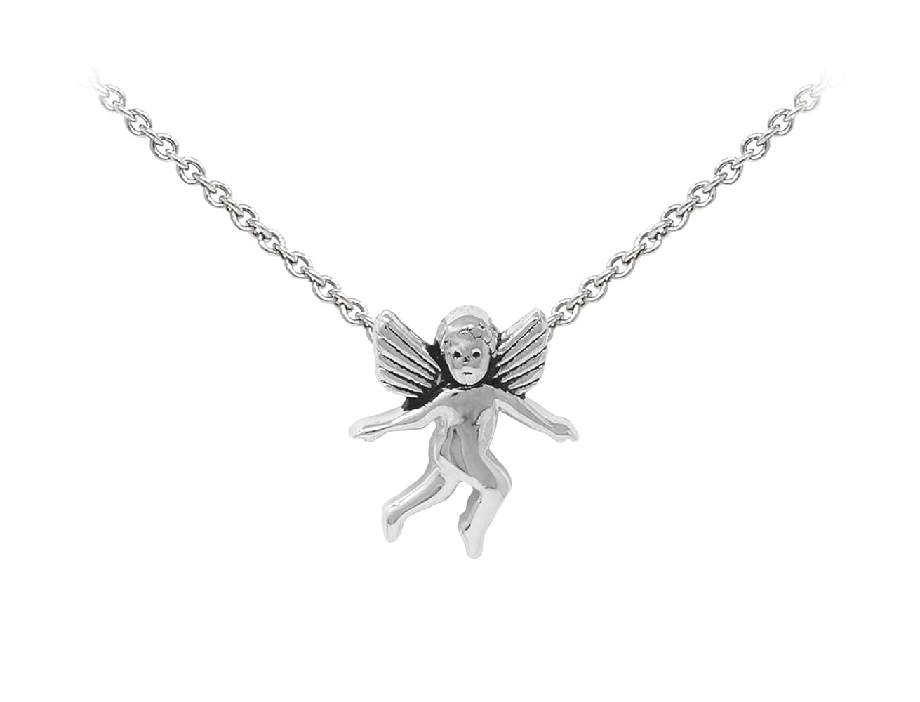 Amazon.com: Dainty Cherub Sterling Silver Necklace