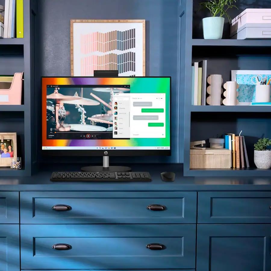 Image of HP 27 inch Touchscreen All-in-One Desktop Computer, AMD Ryzen 7 7730U