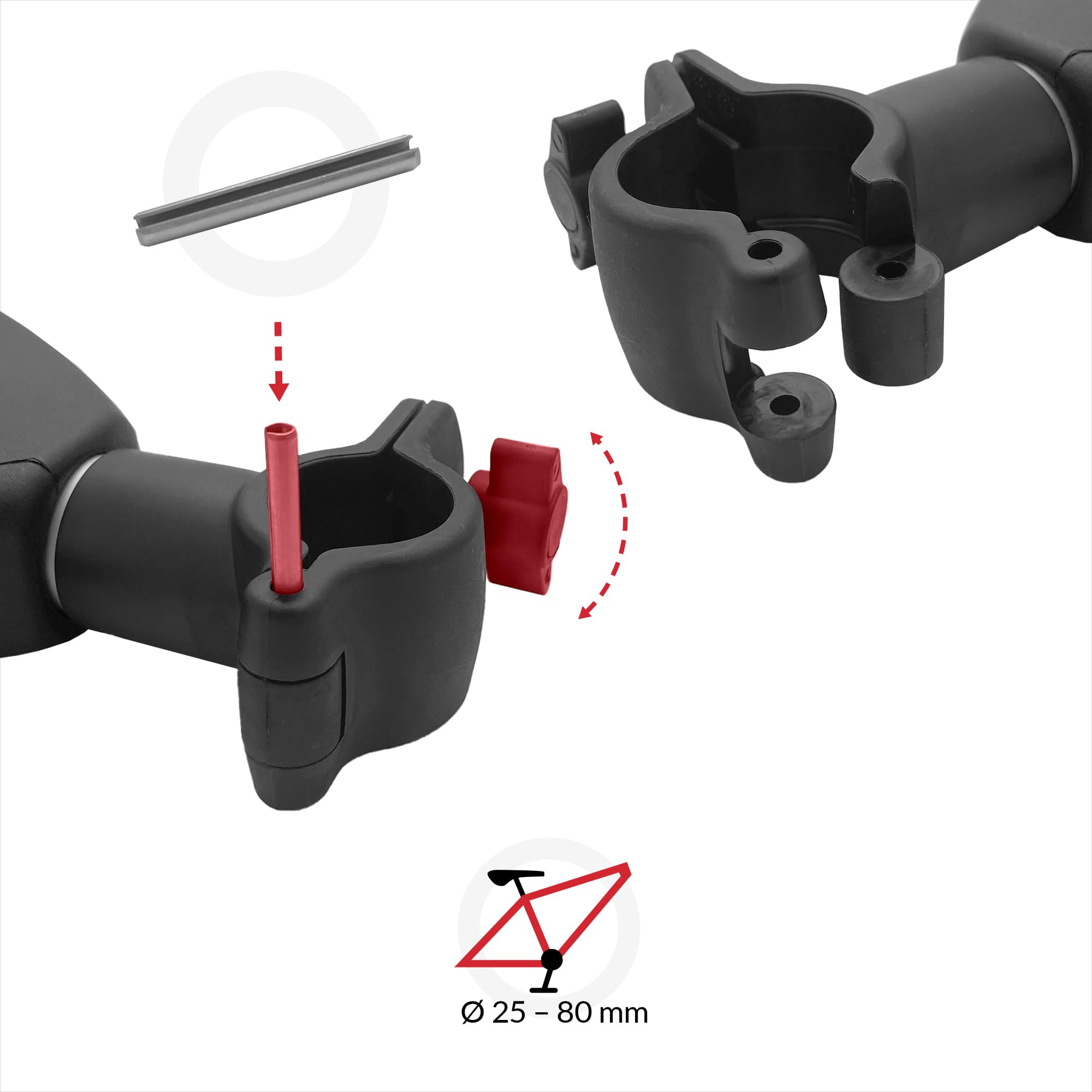 Atera 022630 Ersatzteil Abstandshalter für Atera Heck-Träger - Aluminium, Haltearm für 1. Fahrrad, Rahmenhalter, Länge 13,2 cm
