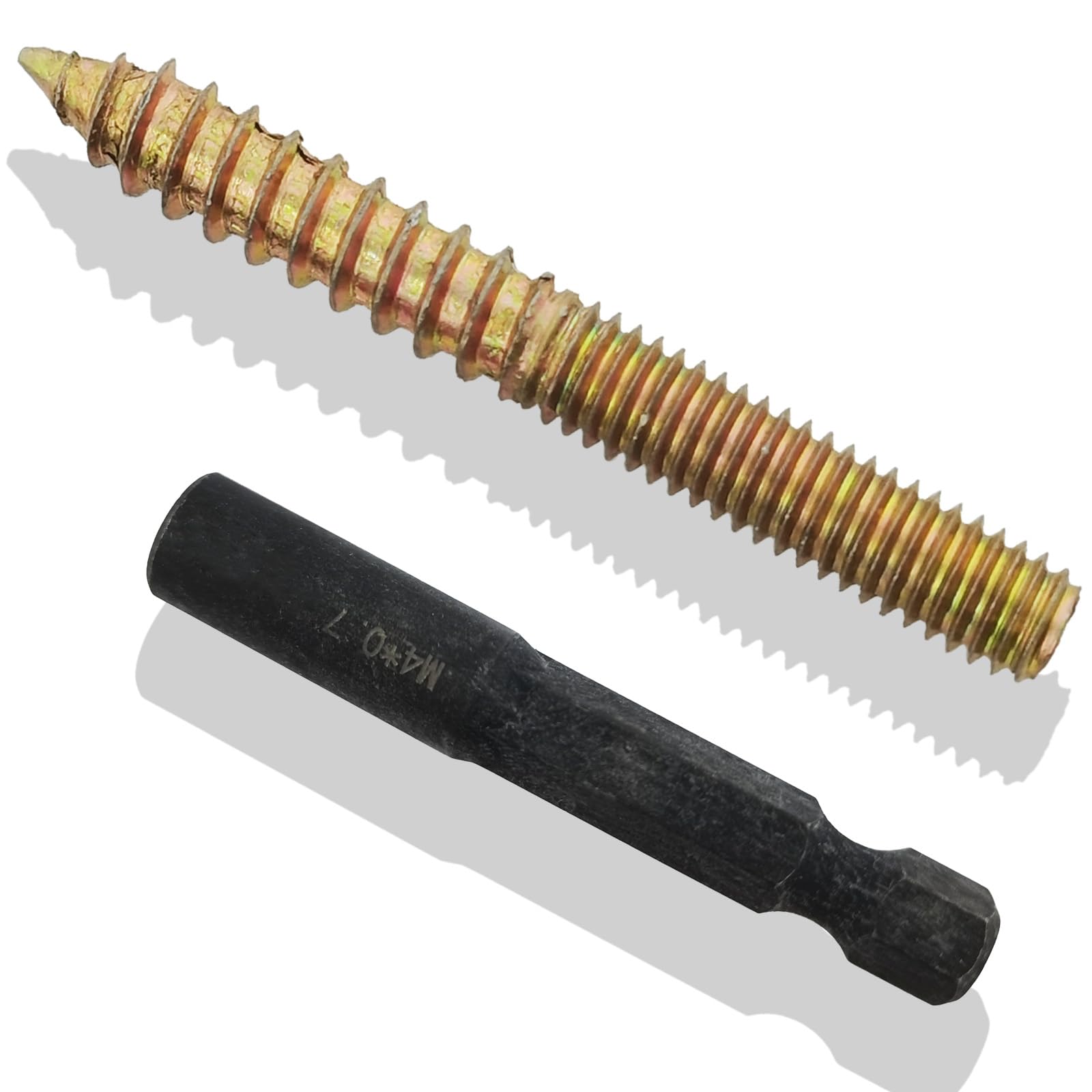 generic M4 Hanger Bolt Driver,20pcs M4X35mm Hanger Bolts Assortment Kit with M4x0.7mm Driver,Double Headed Bolts Self-Tapping Screws,Grade 4.8,Iron,