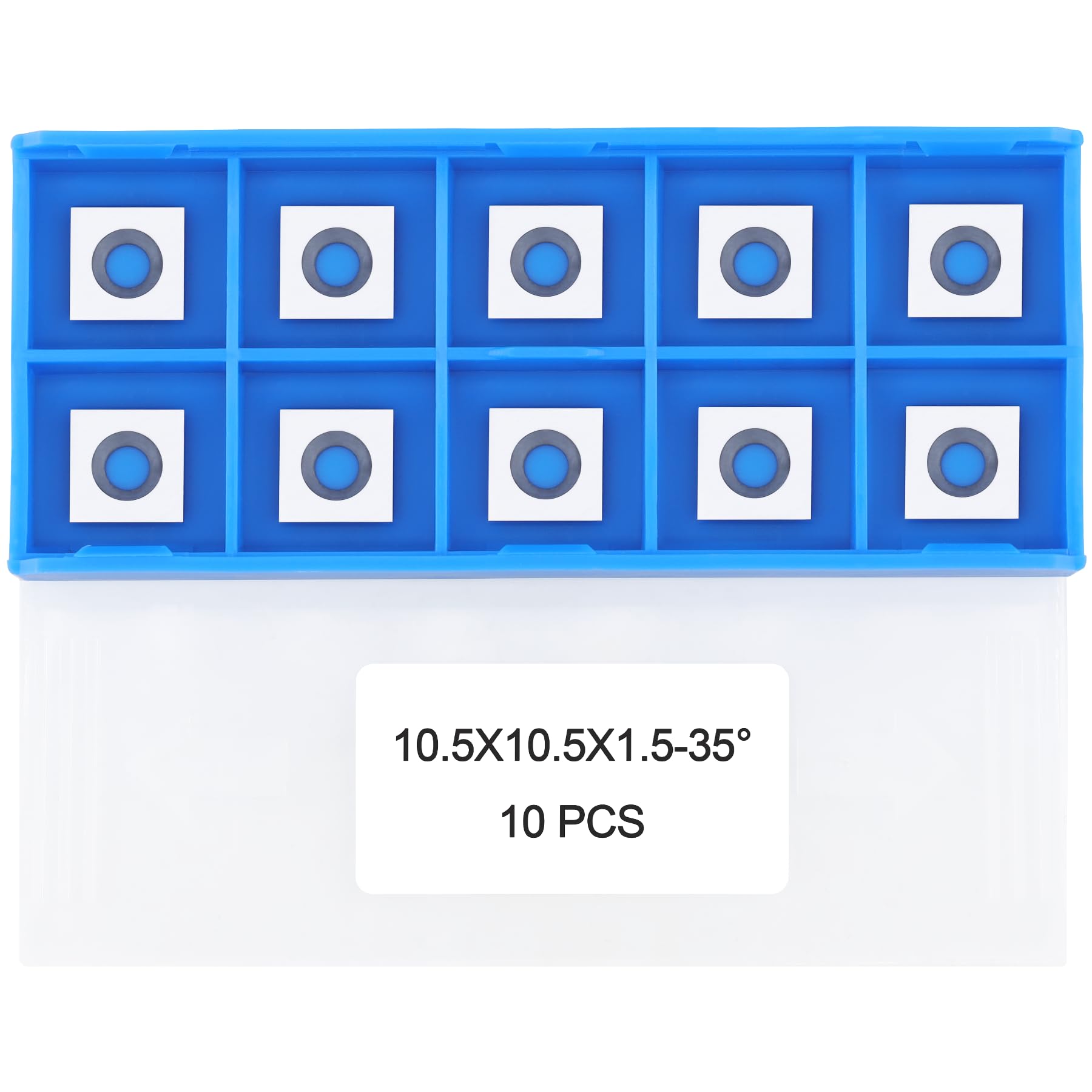 Plaquettes de coupe carrées droites en carbure de tungstène 10,5mm (10,5 x 10,5 x 1,5mm) pour outils tournage bois et Bois Spirale Raboteuse Head, 10 pièces
