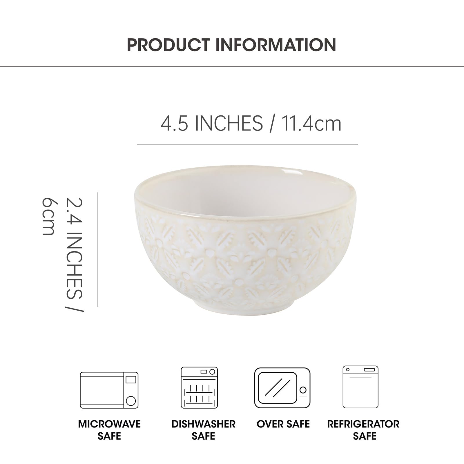 SumitlEyao 6pcs Ceramic Bowl, Ceramic Soup Bowl for Kitchen, for Dessert, Rice, Pudding, Yogurt, Condiments, Dishwasher & Microwave Safe - 4.5 Inch ?