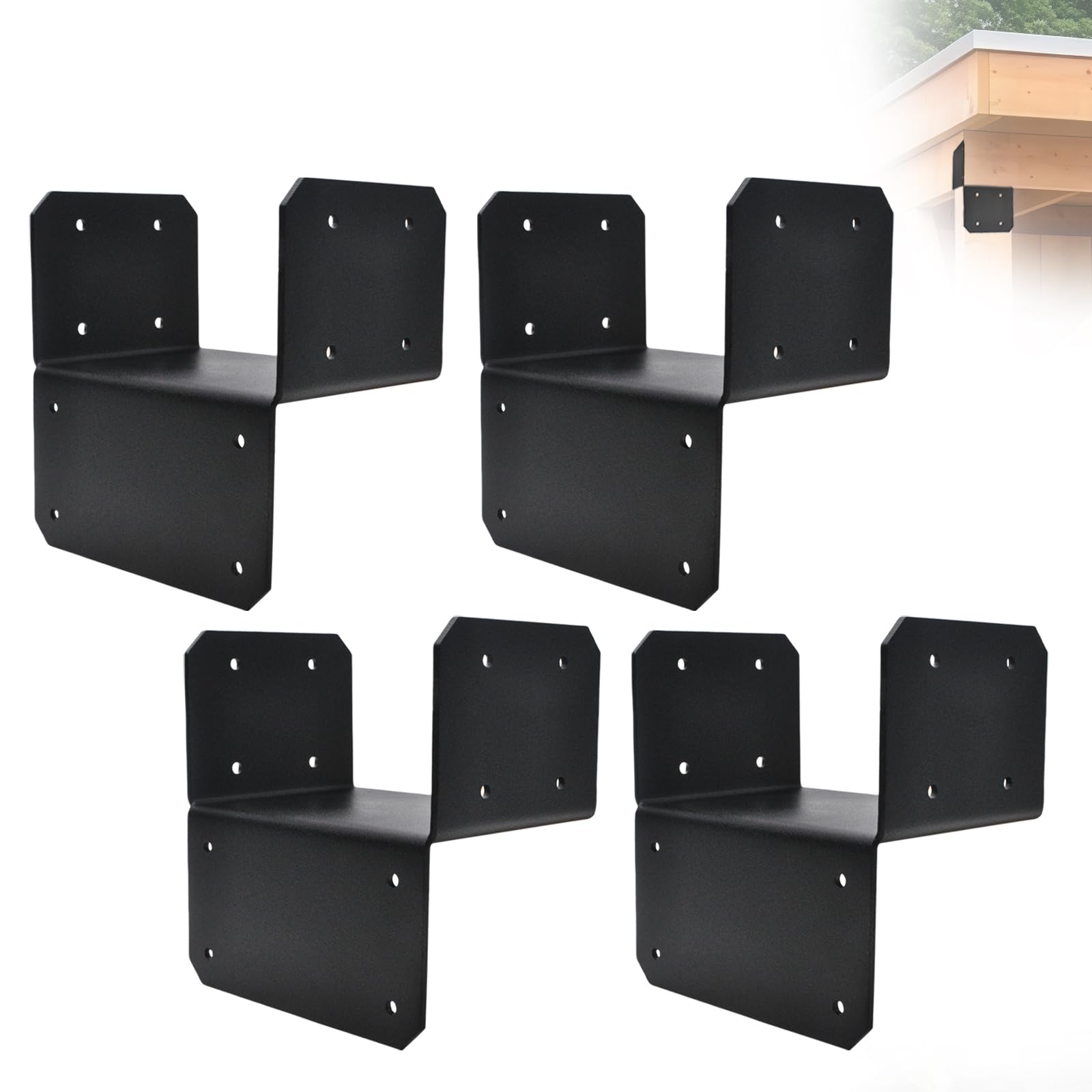 Post Bracket Small Pergola Bracket 2-Pack Heavy Duty Post Cap Brackets 6x6 - Black Steel ...