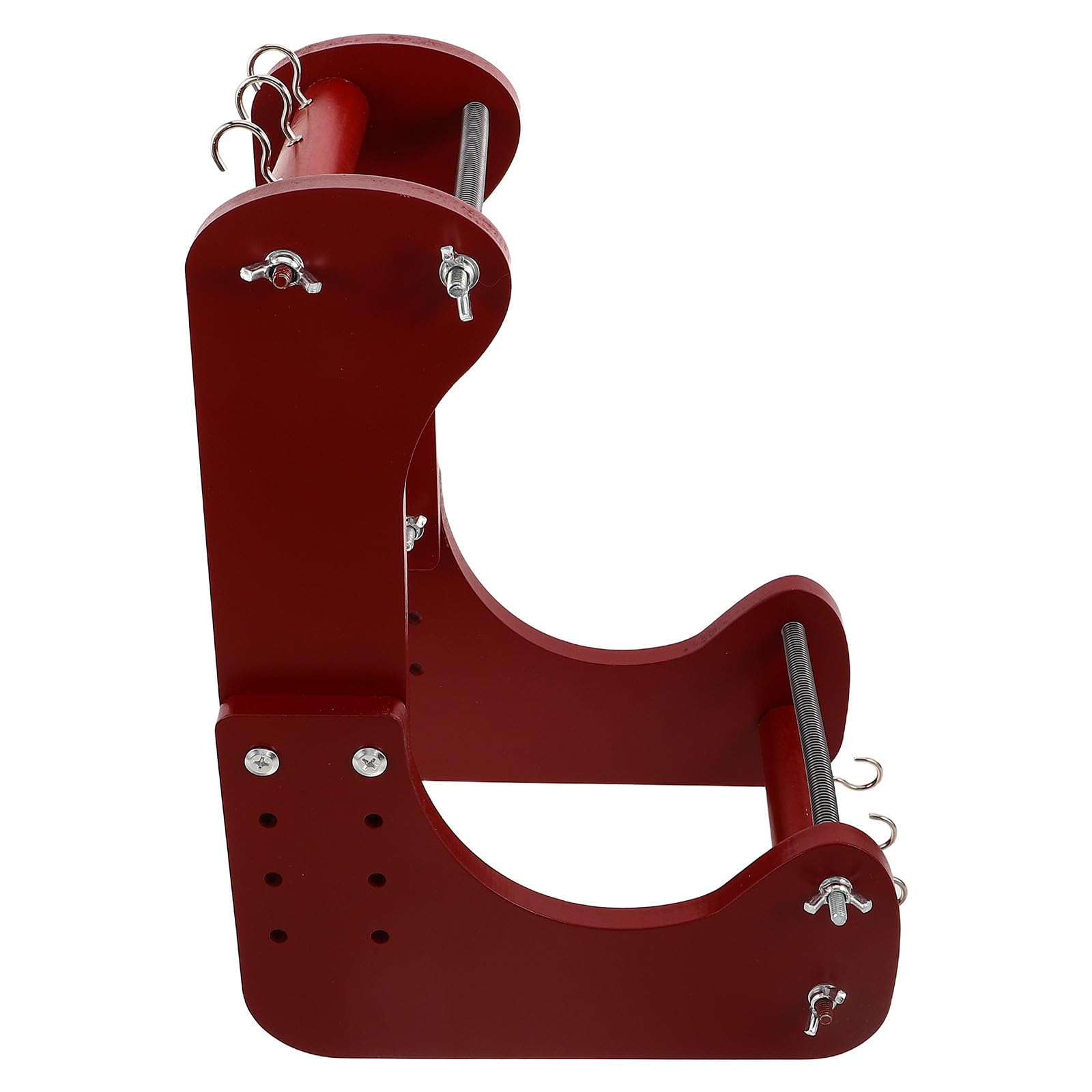 Telar de Cuentas Ajustable de Madera para Pulseras y Collares DIY | Marco Ergonómico Portátil, Diseño de Pie Soporte Firme, Adecuado para Principiantes y Aficionados, Rojo