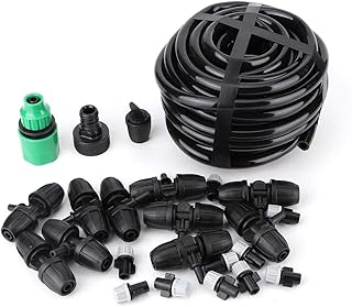 Regalo di Luglio Comodo e Semplice Kit di irrigazione da Giardino, Sistema di irrigazione da Giardino, PVC + Materiale plastico Raffreddamento da Balcone per irrigazione a Effetto Serra per Giardinag