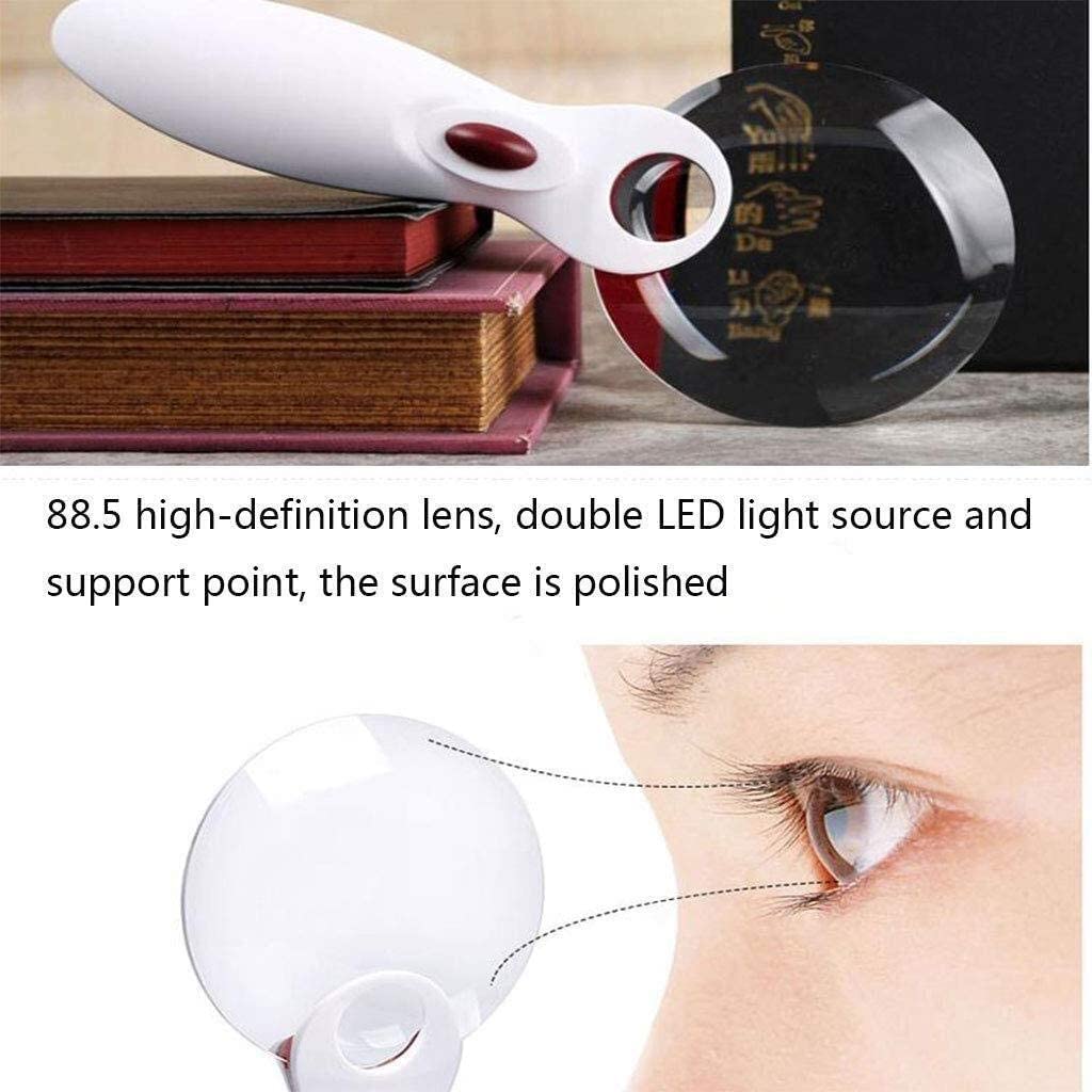 Lente d'Ingrandimento a Doppia Lente 3X, 6X con Due luci a LED Vetro, Libri, giornali, mappe, Monete, Gioielli, Prodotti Artigianali Lente d'Ingrandimento con Luce a LED Interessante