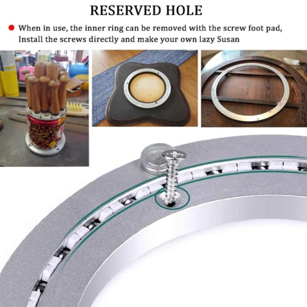NILZA Rodamiento Placa Giratoria, Cojinete Giratorio De Aluminio Rodamiento Giratorio Lazy Susan Soporte Giratorio, Redonda Rodamientos para Mesa Giratoria, 40cm 50cm 60cm 70cm (Size : 300mm(12in))