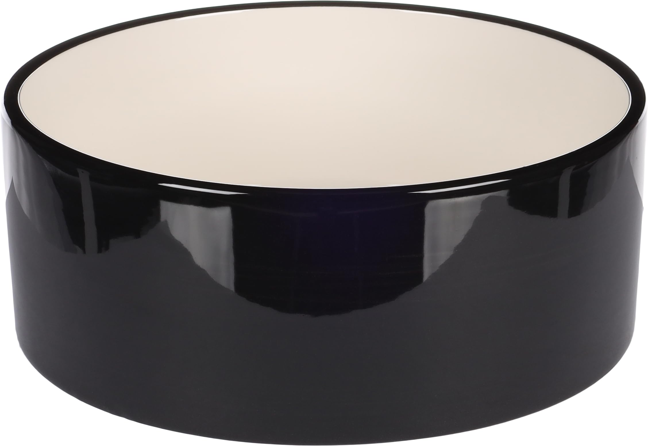 FEEDING AND DRINKING BOWL DOG ROCKY CERAMIC BLACK ROUND 1700ML 20x7,5CM