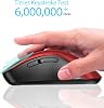 memzuoix Mouse Inalámbrico 2.4G, 1400 DPI Ratón Óptico Móvil sin Cable con Receptor USB, Ratón Portátil para Laptop, PC, Escritorio, MacBook, 5 Botones, Rojo 4