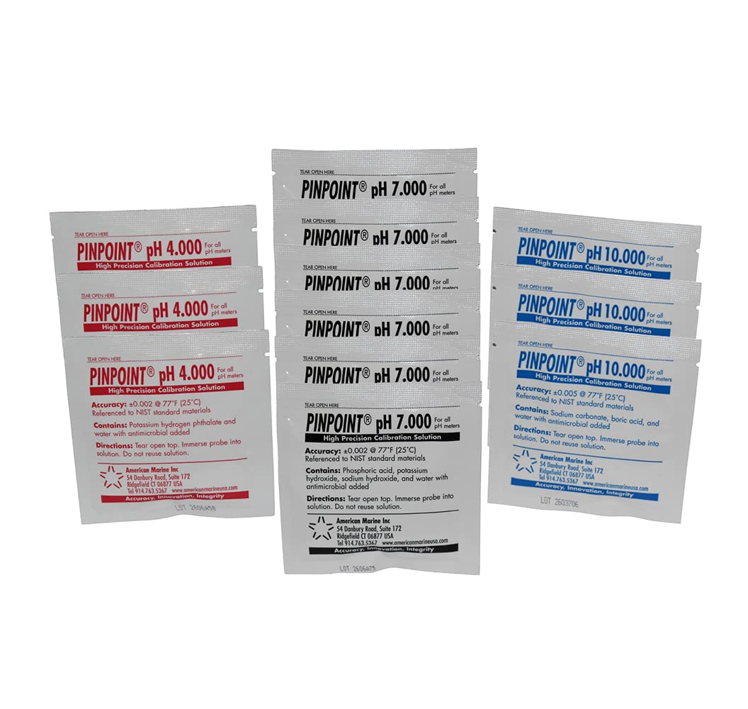PINPOINT® High-Precision pH Calibration Fluids Kit (pH Buffer Solution), 12 Piece Set - pH 4.000, 7.000, 10.000