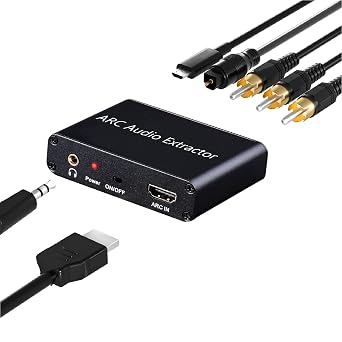 HDMI ARC audio adapter, ARC to optical coaxial converter / 3.5mm stereo adapter, suitable for TV/audio system/headphones/amplifier