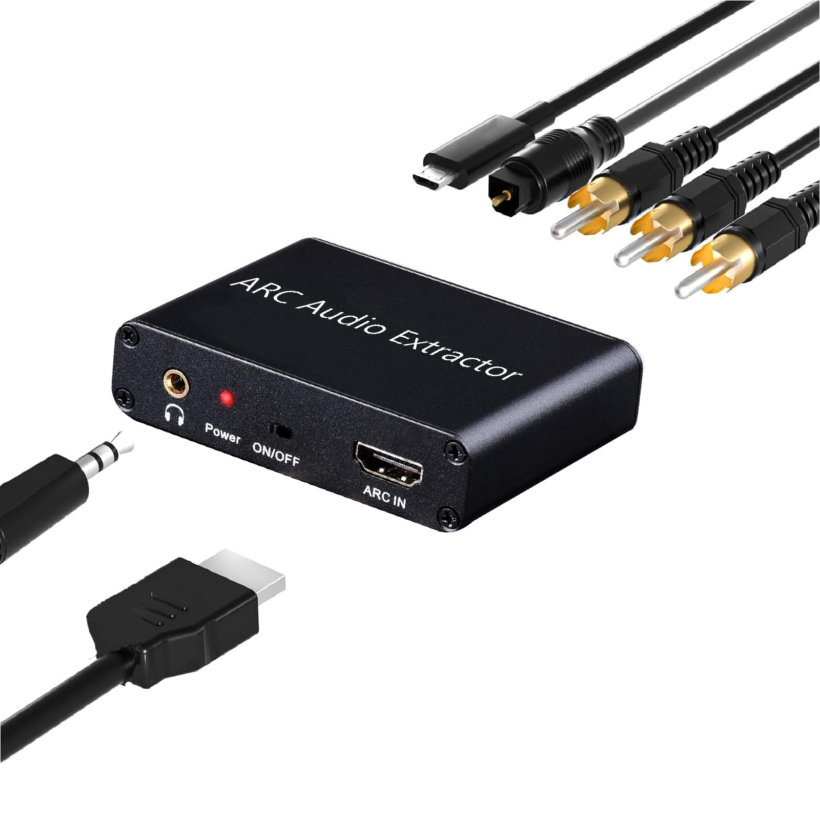 HDMI ARC Audioadapter, ARC zu optischem Koaxialkonverter / 3,5-mm-Stereoadapter, geeignet für TV/Audio-System/Kopfhörer/Verstärker