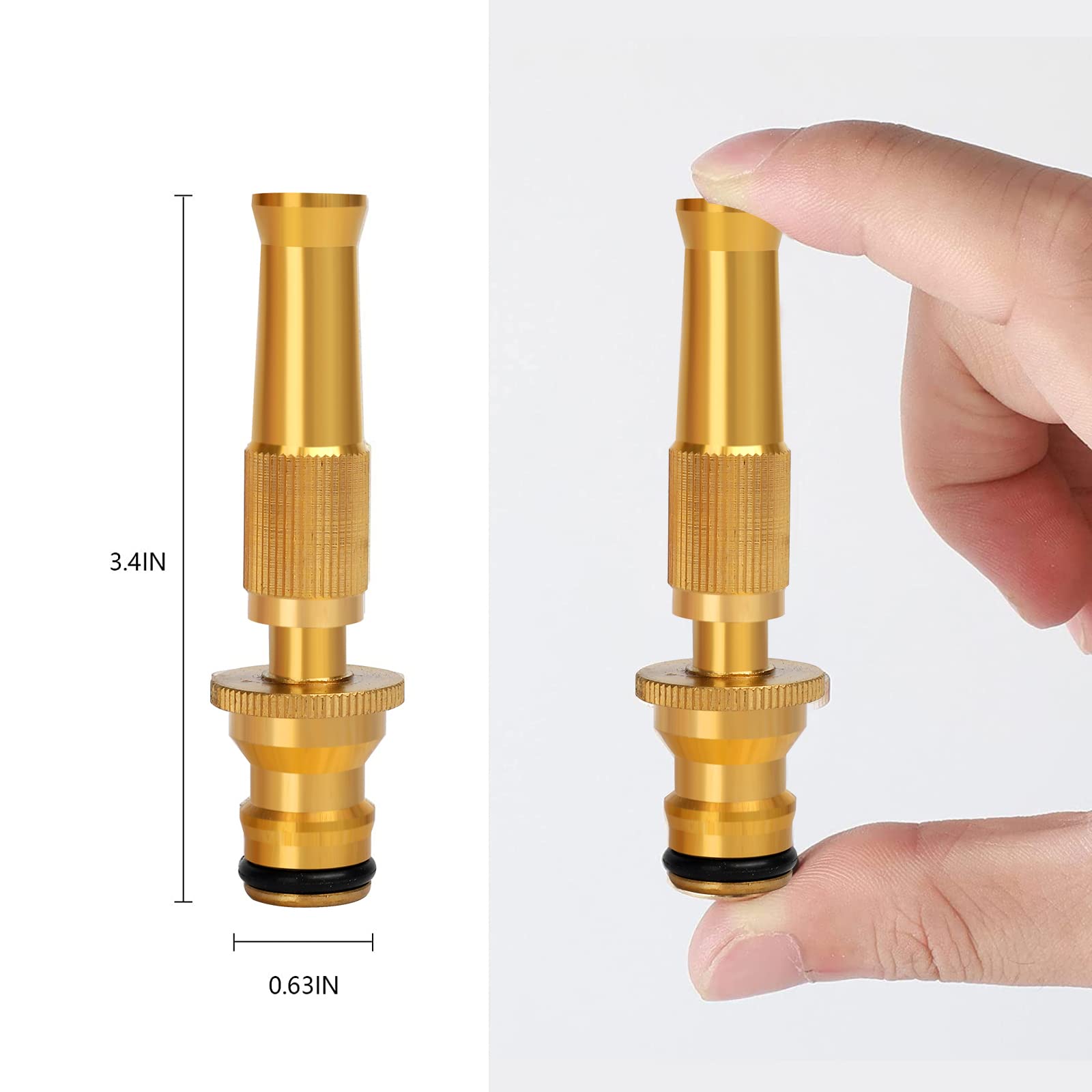 Buse de Tuyau d'arrosage, buse de Tuyau d'arrosage, Pistolet de pulvérisation Robuste en Laiton Massif, arroseur de Pistolet à Eau réglable à Haute Pression