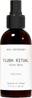 Muse Apothecary Flush Ritual - Aromatic & Refreshing Toilet Spray, Use Before You Go, 4 oz, Infused with Natural Essential Oils - Fresh Citrus