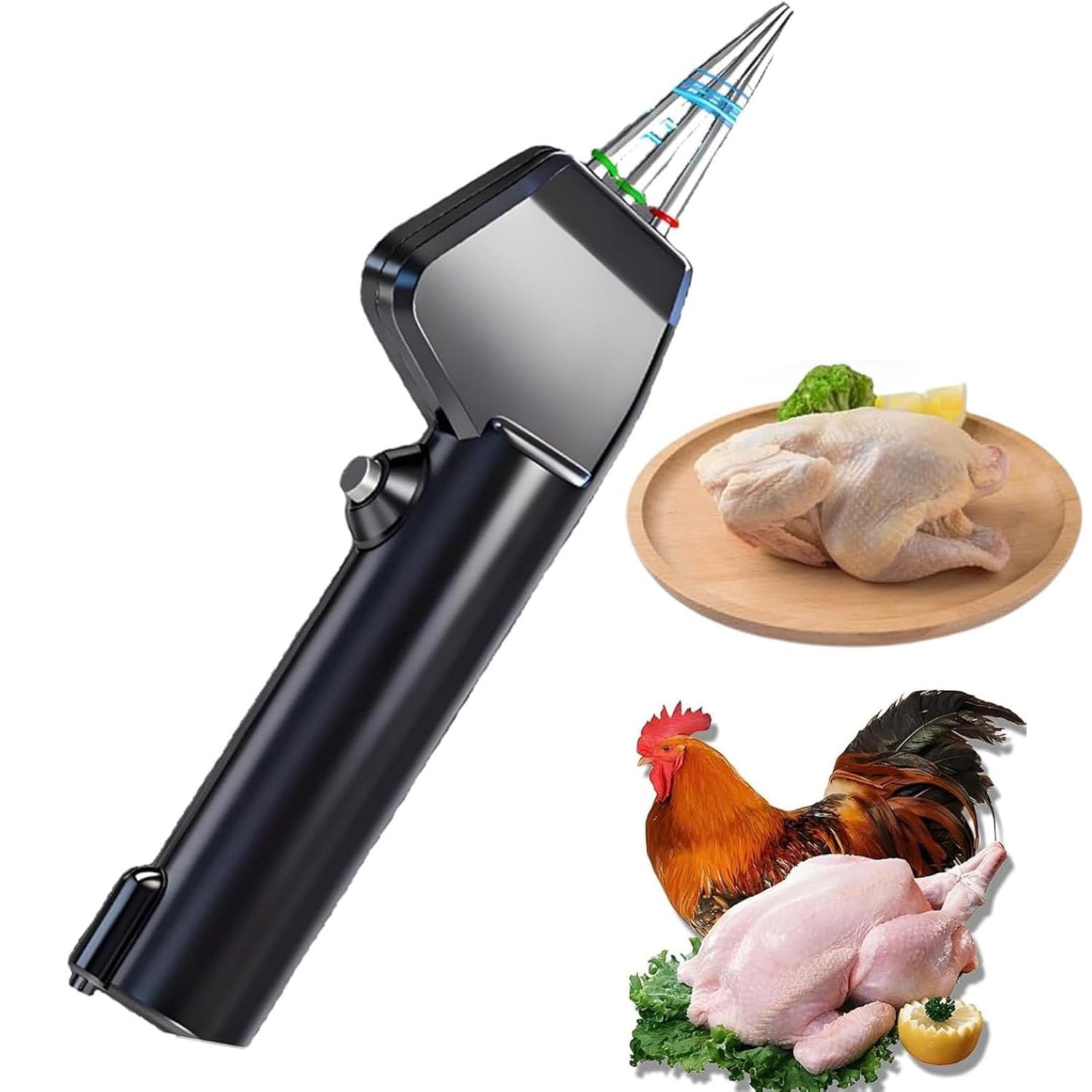 Máquina desplumadora eléctrica de plumas de pollo con cono de acero inoxidable, ajuste automático de tensión, ideal para aves de corral, patos, gansos y pavos