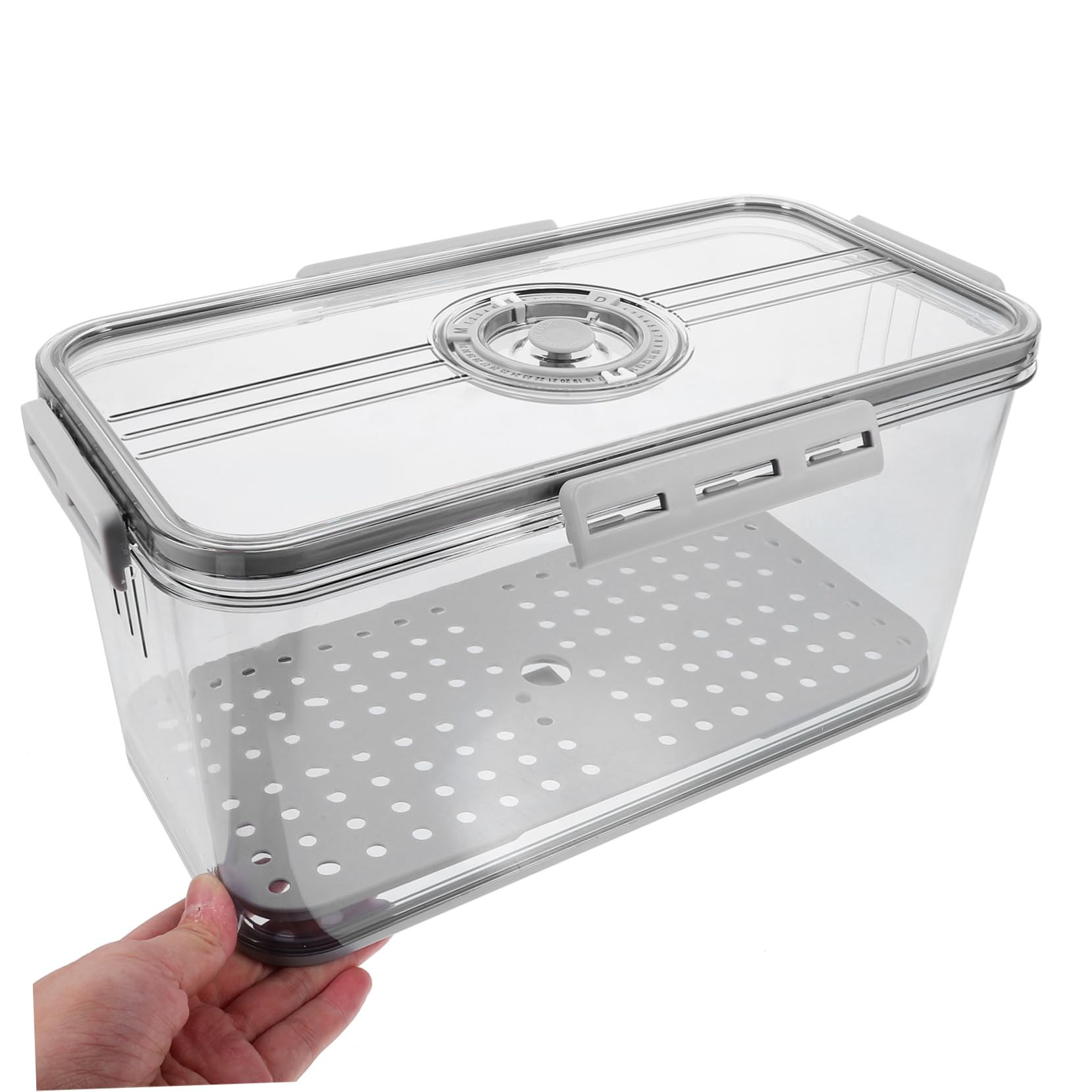 COLLBATH Frischebox aus Pet mit Deckel und Abtropfplatte für Kühlschrank | Transparentes Design, Hält Lebensmittel Frisch, Geeignet für Obst und Speisen in Schränken