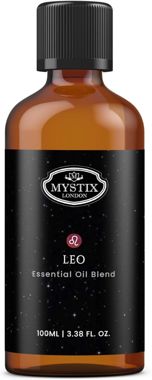 Mystix London | Leo Zodiac Sign - Astrology Essential Oil Blend 100ml - for Diffusers, Aromatherapy & Massage Blends | Perfect as a Gift | Vegan, GMO Free