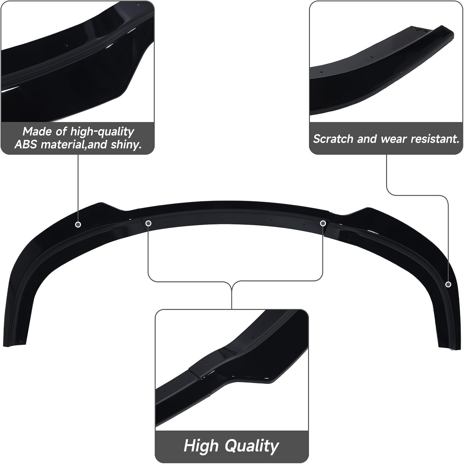 ZXMOTO Front Bumper Lip Spoiler Splitter Body Kit ABS Fit for Chrysler 300 C/S/Limited/Touring 2015 2016 2017 2018 2019 2020 2021 2022 2023 Gloss Black