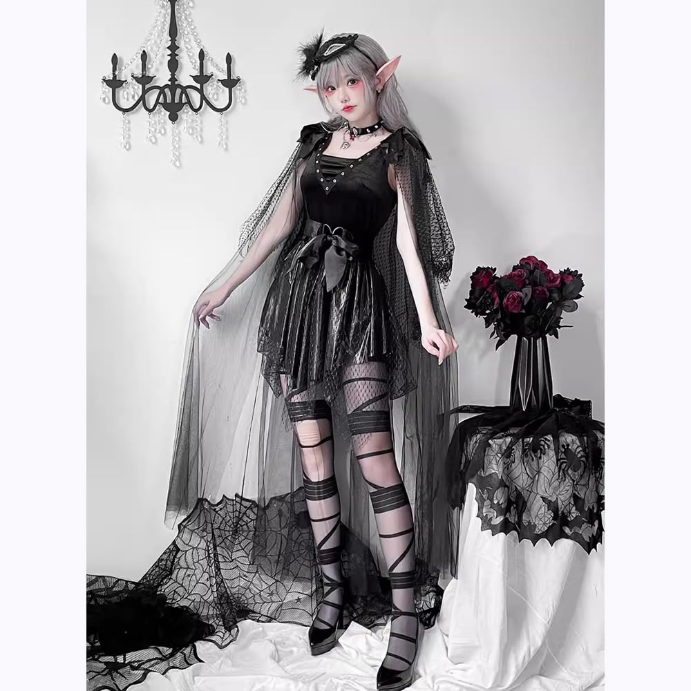 Vampire Gothic ゴシック バンパイア ハロウィン ドレス ゴシック 黒赤ドレス - ハロウィン ヴァンパイア コスプレ