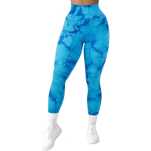 SUUKSESS Women Ribbed Seamless Leggings High Waisted Workout Gym Yoga Pants
