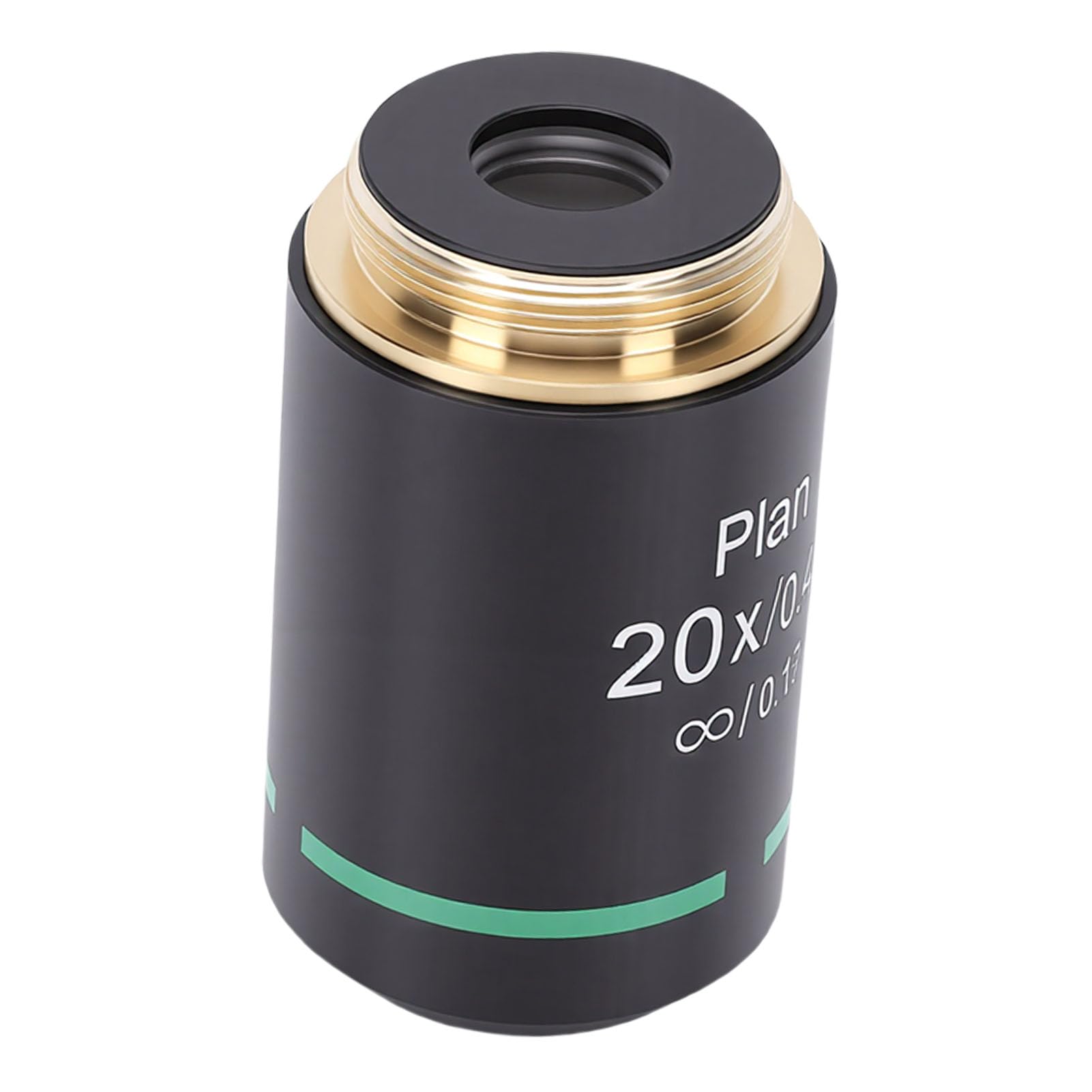 Ausla Obiettivo per Microscopio Piano Infinity, Lega di Alluminio, Vetro Ottico, Filettatura RMS da 20,2 Mm, Obiettivo Nitido per Microscopi Biologici, Laboratori, Studenti (20X)