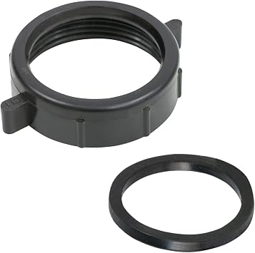 Highcraft Plastic Slip Joint Nut with Washer 1-1/4" Black Slip Nut for Tubular Drain Applications