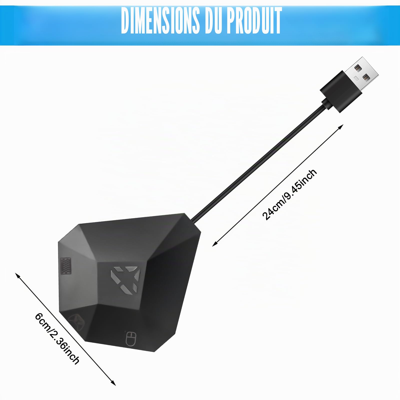 Convertisseur Clavier et Souris pour Switch N, Adaptateur Souris Clavier pour PS4/PS3/XBOX ONE/360, Adaptateur Clavier et Souris Filaire, 1 Type-C et 3 Micro USB